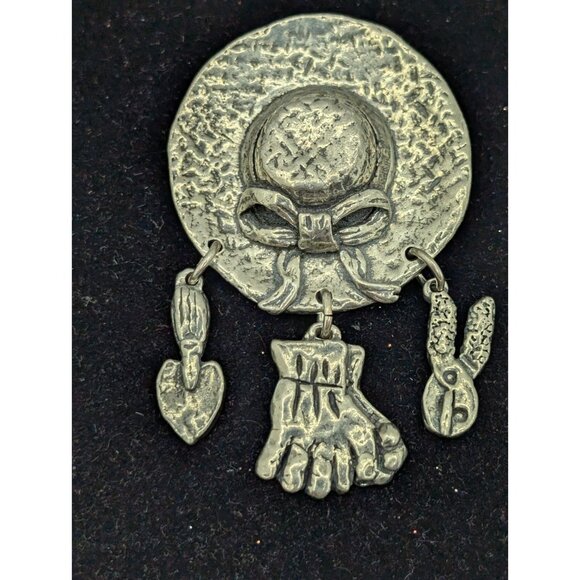 Sheridan Brooch Pin Sun Hat Bow Garden Tools Charms Gardening gift mother b'day - Picture 4 of 8